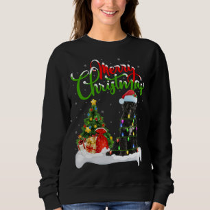 Xmas Lighting Matching Santa Portuguese Water Dog  Sweatshirt