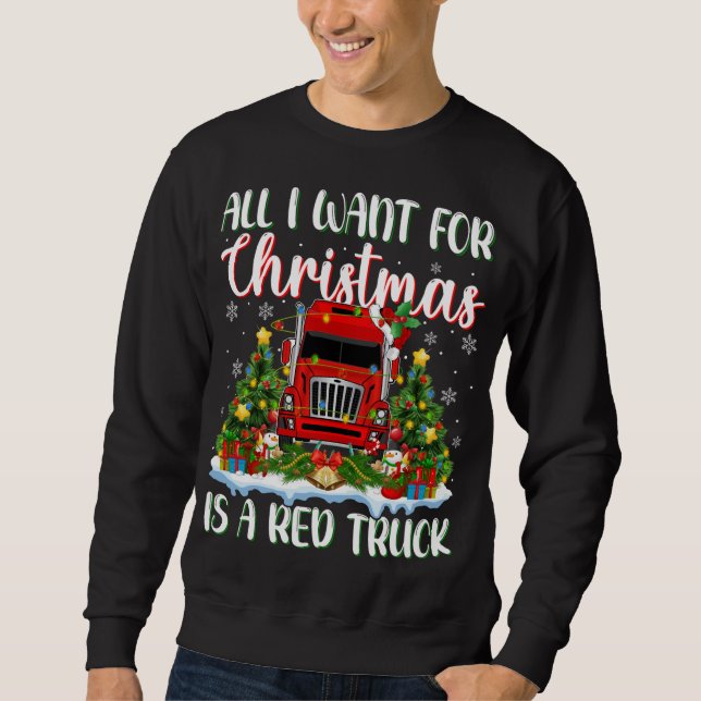 Xmas Lighting Santa All I Want For Christmas Is A  Sweatshirt (Front)