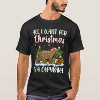 Xmas Lighting Santa All I Want For Christmas Is A T-Shirt