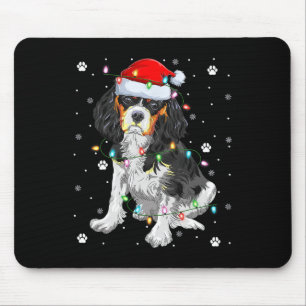Xmas Lighting Santa Cavalier King Charles Spaniel  Mouse Pad