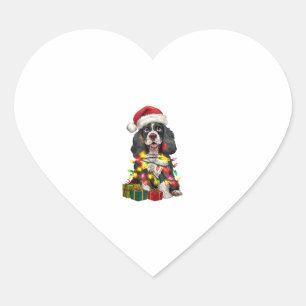 Xmas Lighting Santa Hat Alaskan Malamute Dog Chris Heart Sticker