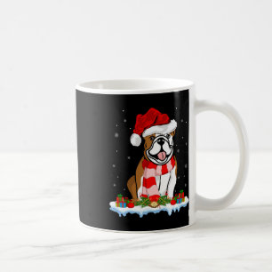 Xmas Lighting Santa Hat American Bulldog Christmas Coffee Mug