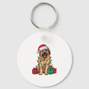 Xmas Lighting Santa Hat Anatolian Shepherd Dog Chr Key Ring