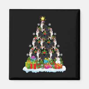 Xmas Lighting Santa Hat Australian Shepherd Christ Magnet