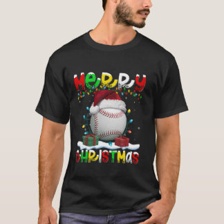 Xmas Lighting Santa Hat Baseball Merry Christmas T T-Shirt