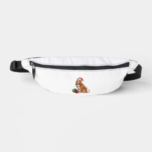 Xmas Lighting Santa Hat Bloodhound Dog Christmas Bum Bags