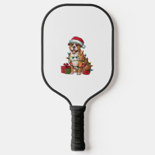 Xmas Lighting Santa Hat Boerboel Dog Christmas Pickleball Paddle