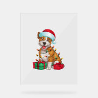Xmas Lighting Santa Hat Cardigan Welsh Corgi Dog C