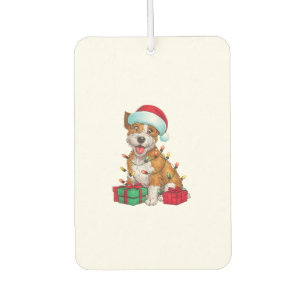 Xmas Lighting Santa Hat Cardigan Welsh Corgi Dog C Car Air Freshener