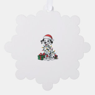 Xmas Lighting Santa Hat Dalmatian Dog Christmas  Tree Decoration Card