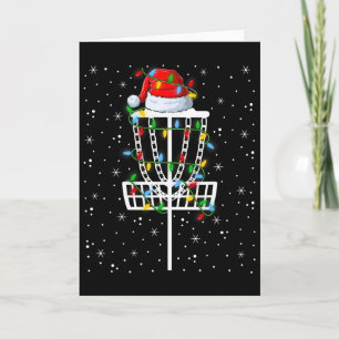 Xmas Lighting Santa Hat Disc Golf Christmas  Card