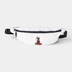 Xmas Lighting Santa Hat Doberman Dog Christmas _3 Bum Bags