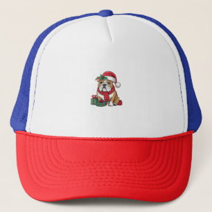 Xmas Lighting Santa Hat English Bulldog Christmas
