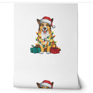 Xmas Lighting Santa Hat English Shepherd Dog Chris Wallpaper