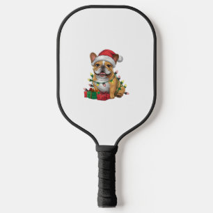 Xmas Lighting Santa Hat French Bulldog Christmas _ Pickleball Paddle