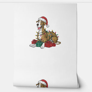 Xmas Lighting Santa Hat Great Dane Dog Christmas _ Wallpaper