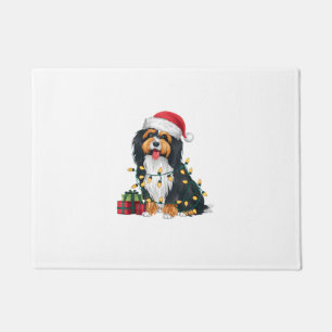 Xmas Lighting Santa Hat Havanese Dog Christmas Doormat
