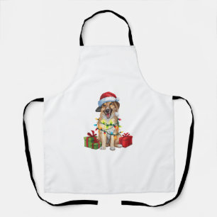 Xmas Lighting Santa Hat Kangal Shepherd Dog Christ Apron