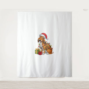 Xmas Lighting Santa Hat Scottish Deerhound Dog Chr Tapestry