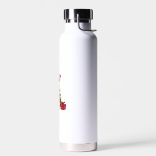 Xmas Lighting Santa Hat Skye Terrier Dog Christmas Water Bottle