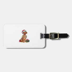 Xmas Lighting Santa Hat Thai Ridgeback Dog Christm Luggage Tag