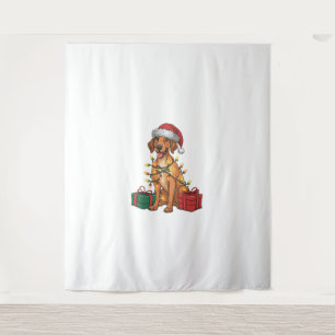 Xmas Lighting Santa Hat Thai Ridgeback Dog Christm Tapestry