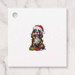Xmas Lighting Santa Hat Welsh Springer Spaniel Dog Favour Tags