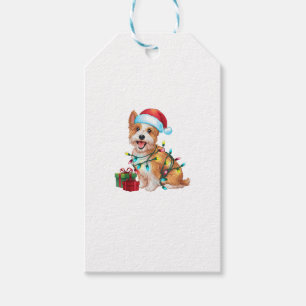 Xmas Lighting Santa Hat Westie Dog Christmas  Gift Tags