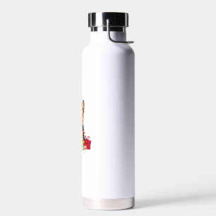 Xmas Lighting Santa Hat Yorkie Dog Christmas _1 Water Bottle