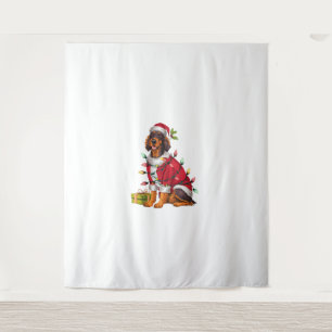 Xmas Lighting Santa Irish Setter Dog Christmas Tapestry