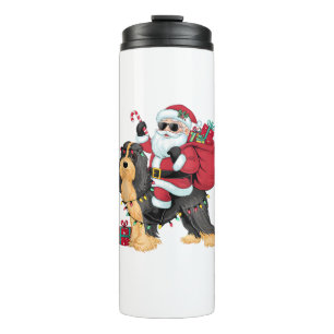 Xmas Lighting Santa Riding Havanese Dog Christmas  Thermal Tumbler