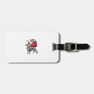 Xmas Lighting Santa Riding Italian Greyhound Dog C Luggage Tag