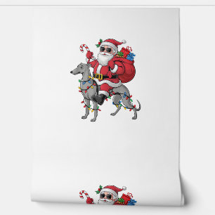 Xmas Lighting Santa Riding Italian Greyhound Dog C Wallpaper