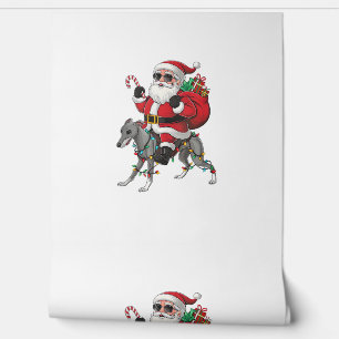Xmas Lighting Santa Riding Italian Greyhound Dog C Wallpaper