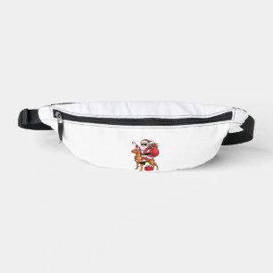 Xmas Lighting Santa Riding Vizsla Dog Christmas Bum Bags