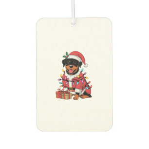 Xmas Lighting Santa Rottweiler Dog Christmas Car Air Freshener