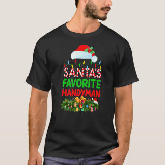 Xmas Lighting Santa S Favourite Handyman Christmas T-Shirt