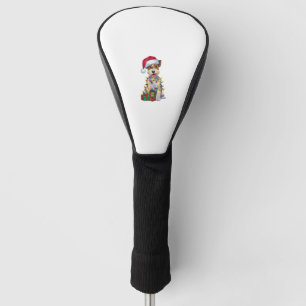 Xmas Lighting Santa Silky Terrier Dog Christmas _2 Golf Head Cover
