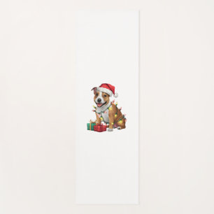 Xmas Lighting Santa Staffordshire Bull Terrier Dog Yoga Mat