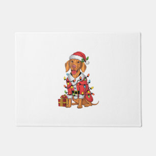 Xmas Lighting Santa Vizsla Dog Christmas  Doormat