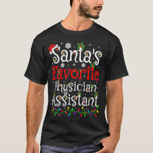 Xmas Lighting Santa's Favorite Physician Assistant T-Shirt