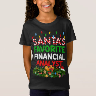 Xmas Lighting Santa's Favourite Financial Analyst  T-Shirt