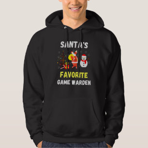 Xmas Lighting Santa's Favourite Game Warden Christ Hoodie