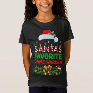 Xmas Lighting Santa's Favourite Game Warden Christ T-Shirt