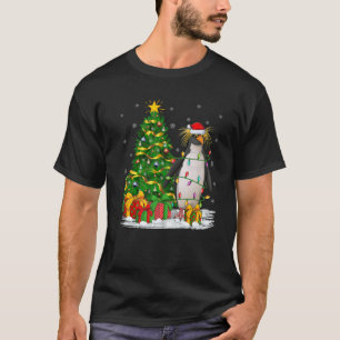 Xmas Lighting Tree Family Matching Santa Penguin C T-Shirt