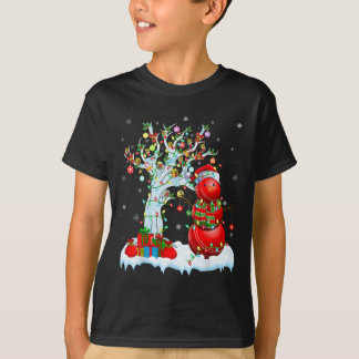 Xmas Lighting Tree Funny Snowman Cricket Ll Christ T-Shirt