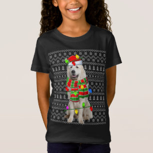 Xmas Lighting Ugly Santa Great Pyrenees Dog Christ T-Shirt