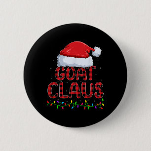 Xmas Lights Buffalo Plaid Goat Santa Claus Christm 6 Cm Round Badge