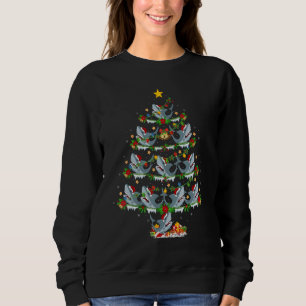 Xmas Lights Great White Shark Christmas Tree Sweatshirt