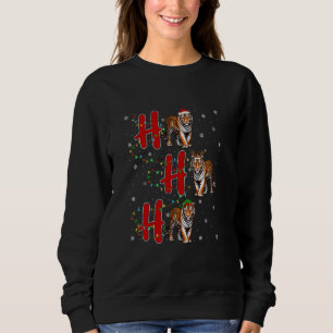 Xmas Lights HO HO HO Bengal Tiger Funny Ugly Chris Sweatshirt